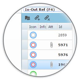 In-Out reference view of mail items