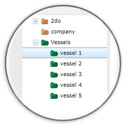 Folder tree with vessels